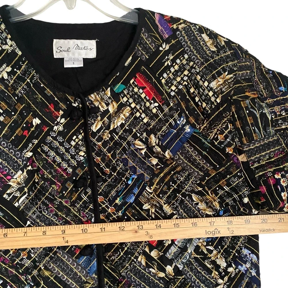 Vintage Patchwork Qiulted Women Jacket S Boho Fairy Grunge Lagenlook Soul Mate